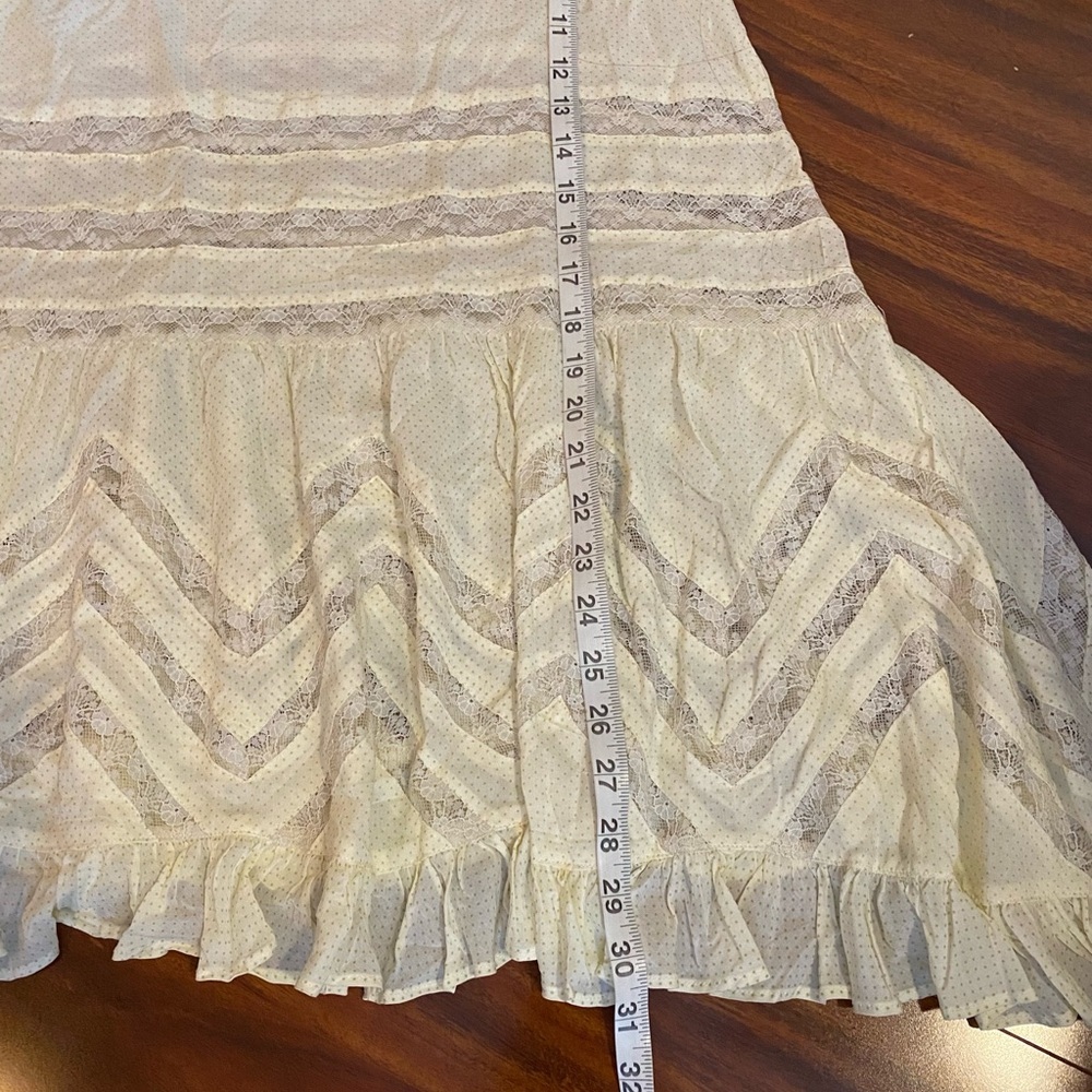 Free People Intimately Voile and Lace Boho Trapeze Cream Mini Hippie dress - Picture 4 of 13